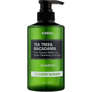 Шампунь балансуючий Kundal Tea Tree & Macadamia Deep Cleansing Shampoo Cherry Blossom 500ml 252794 фото