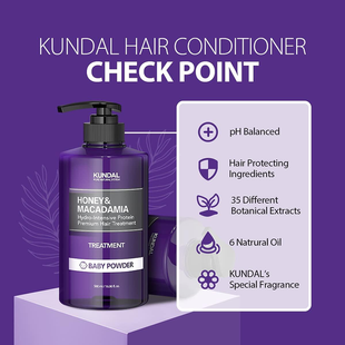 Кондиціонер для волосся Kundal Honey & Macadamia Protein Hair Treatment Amber Vanilla 500ml 742054 фото